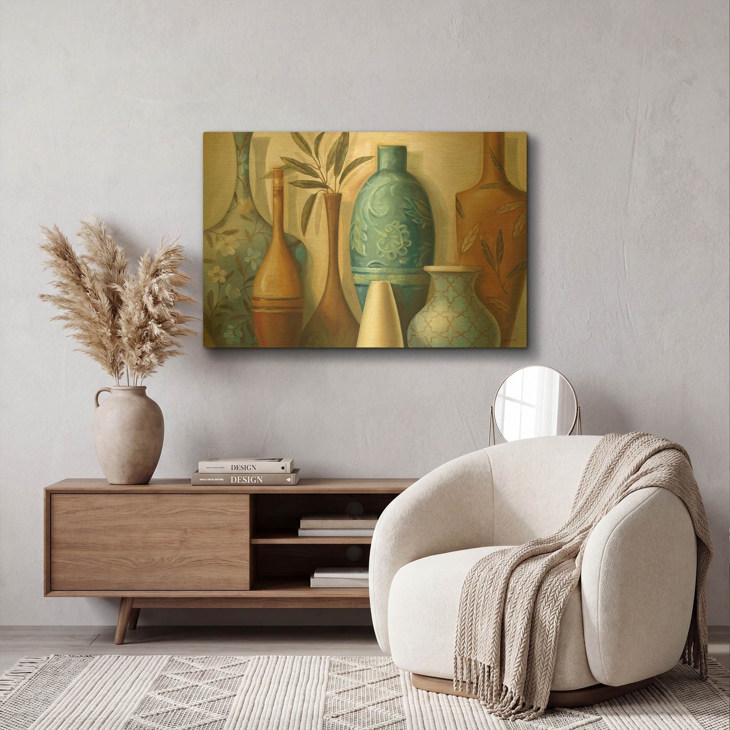 'Blue Morocco' By Lisa Audit Gold Metal Wall Art