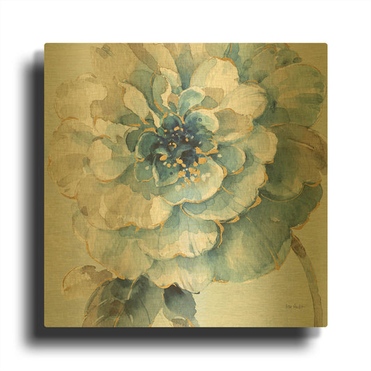 'Indigold VII Light Blue' By Lisa Audit Gold Metal Wall Art