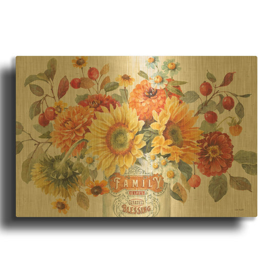 'Autumn In Bloom I' By Lisa Audit Gold Metal Wall Art