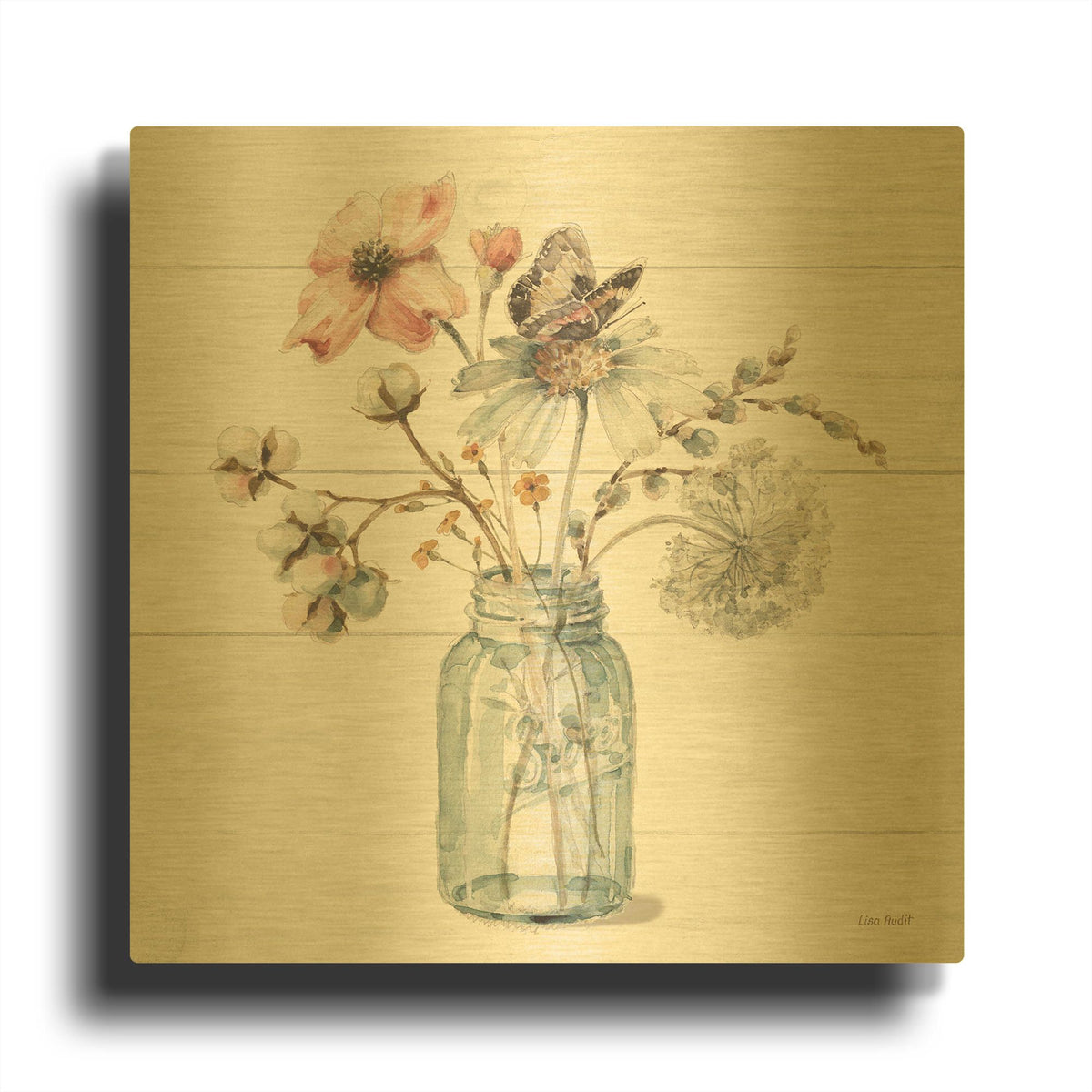'A Country Weekend IX' By Lisa Audit Gold Metal Wall Art