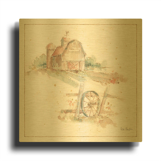 'Farm Friends XV' By Lisa Audit Gold Metal Wall Art
