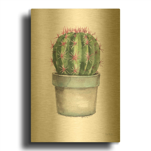 'Mixed Greens Succulent II' By Lisa Audit Gold Metal Wall Art