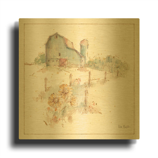 'Farm Friends XIV' By Lisa Audit Gold Metal Wall Art