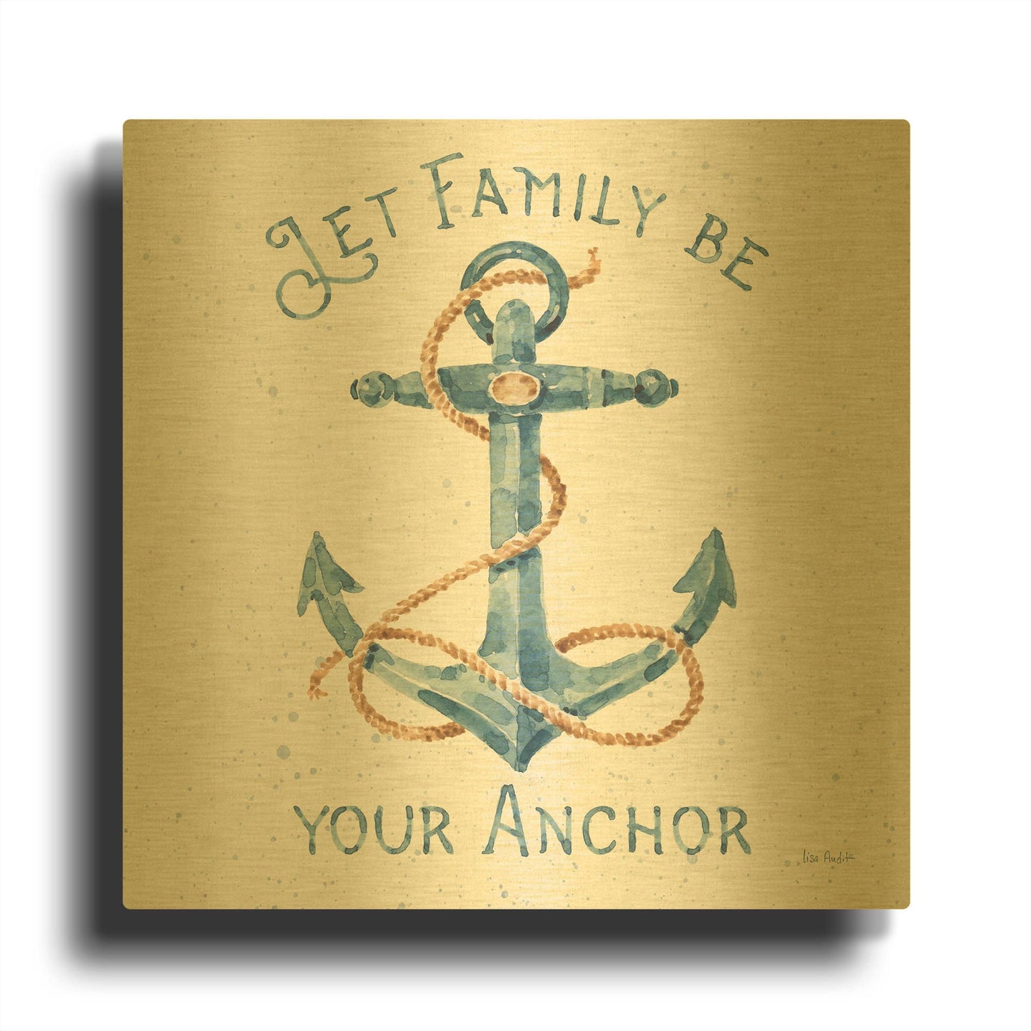 'Nautical Life IV' By Lisa Audit Gold Metal Wall Art