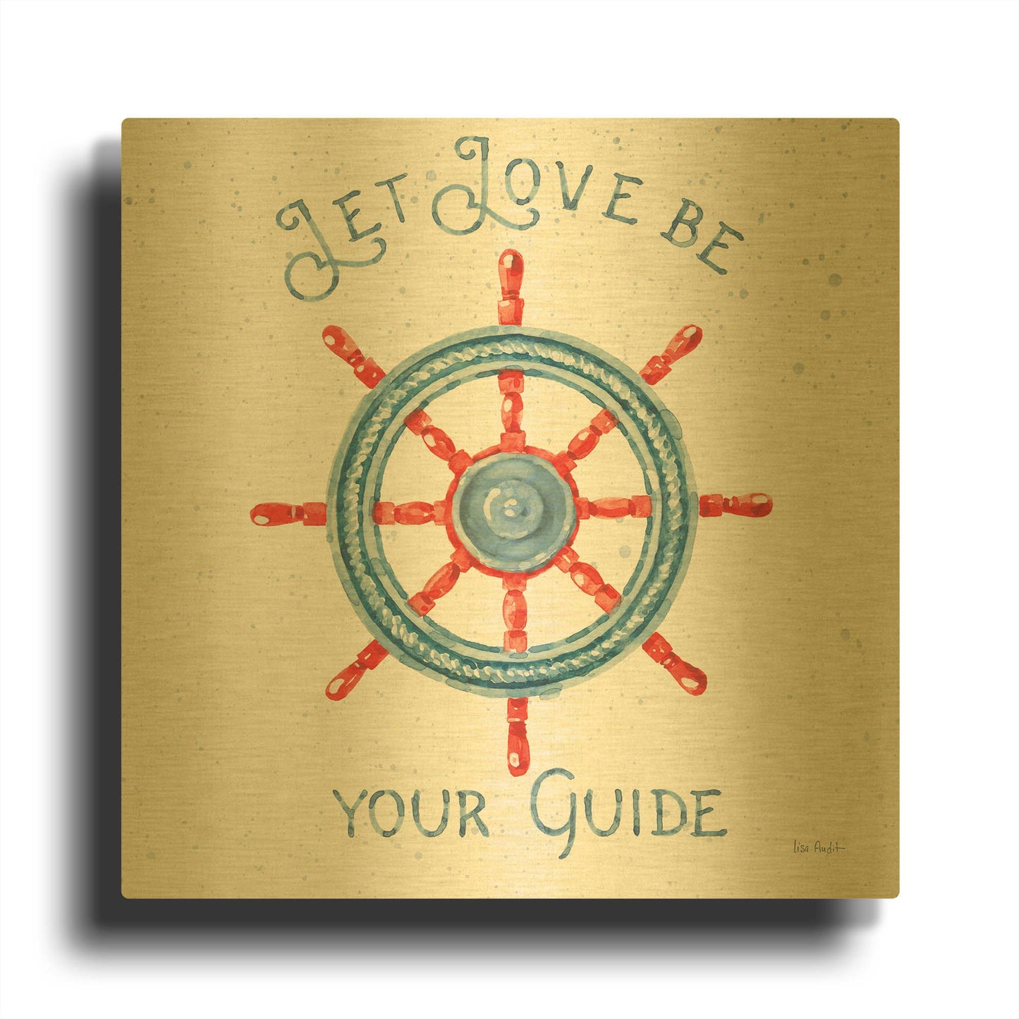 'Nautical Life V' By Lisa Audit Gold Metal Wall Art