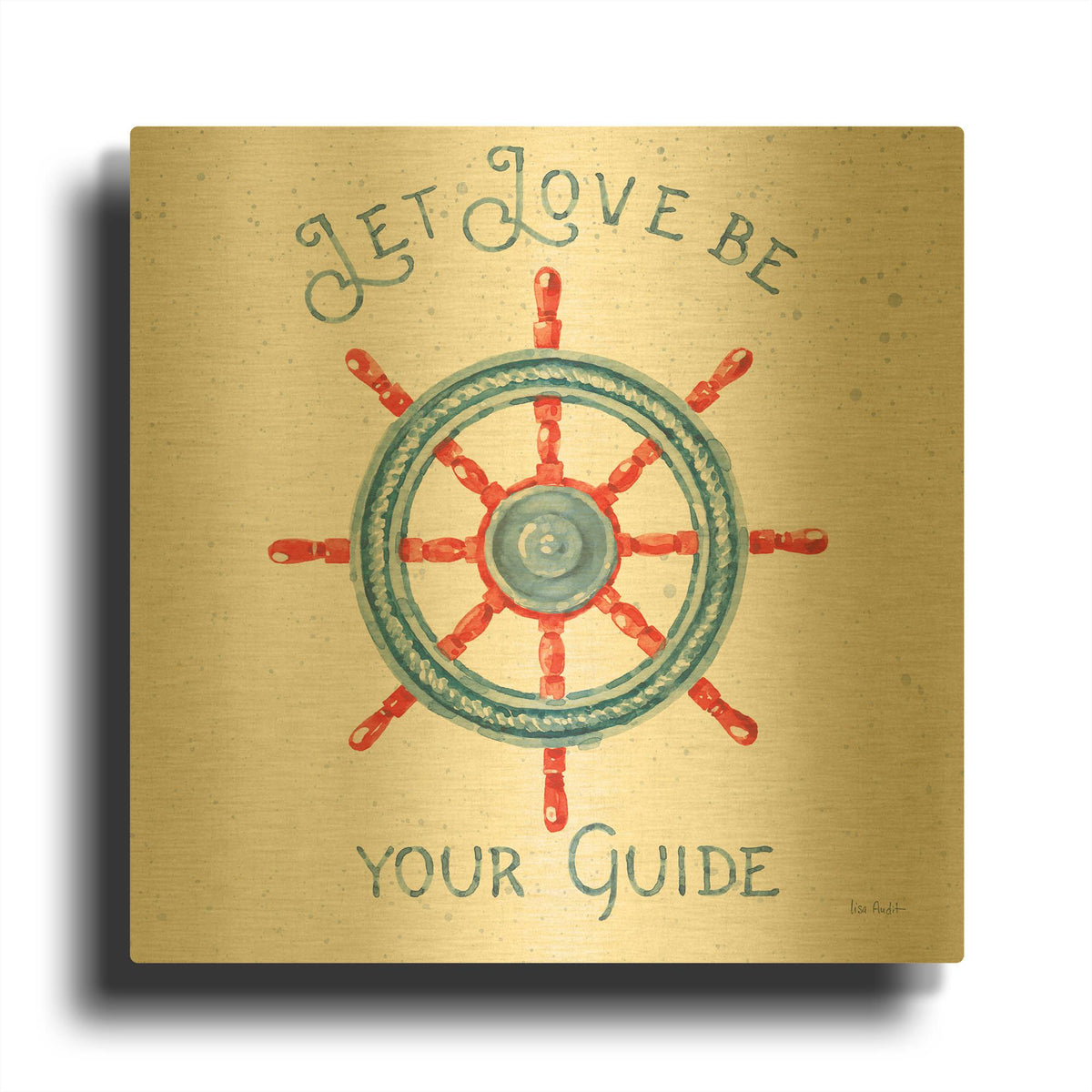 'Nautical Life V' By Lisa Audit Gold Metal Wall Art