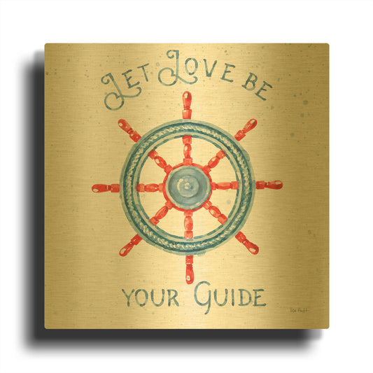 'Nautical Life V' By Lisa Audit Gold Metal Wall Art