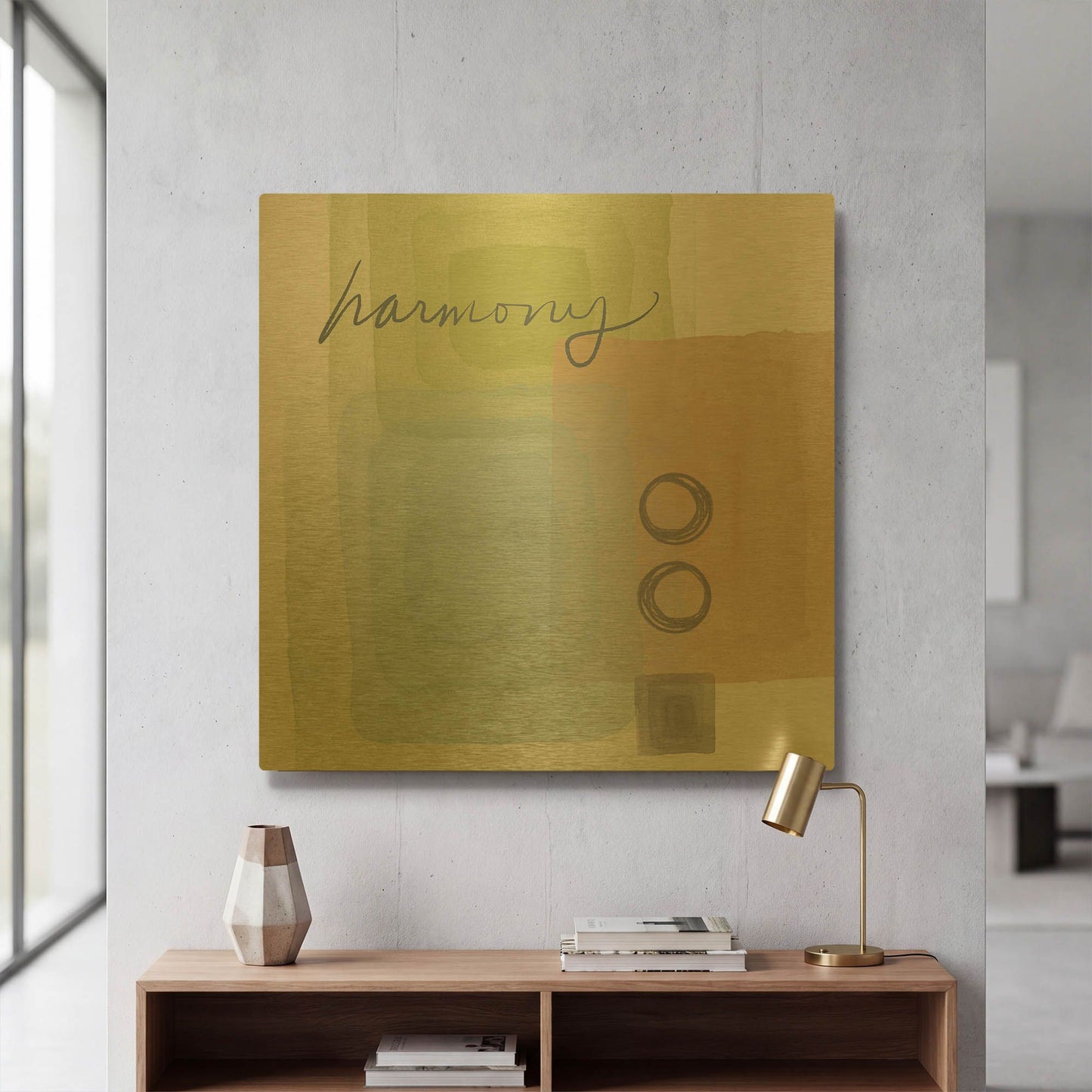 'Harmony' By Linda Woods Gold Metal Wall Art