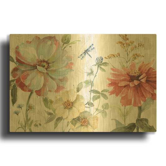 'Spring Meadow II' By Lisa Audit Gold Metal Wall Art
