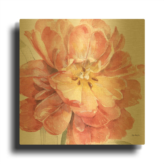 'Spring Meadow V' By Lisa Audit Gold Metal Wall Art