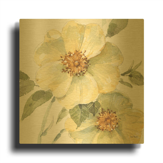 'Spring Meadow VII' By Lisa Audit Gold Metal Wall Art