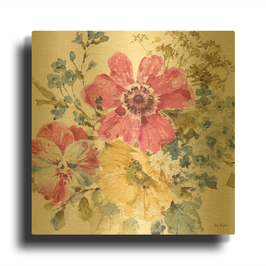 'Summer Garden II' By Lisa Audit Gold Metal Wall Art
