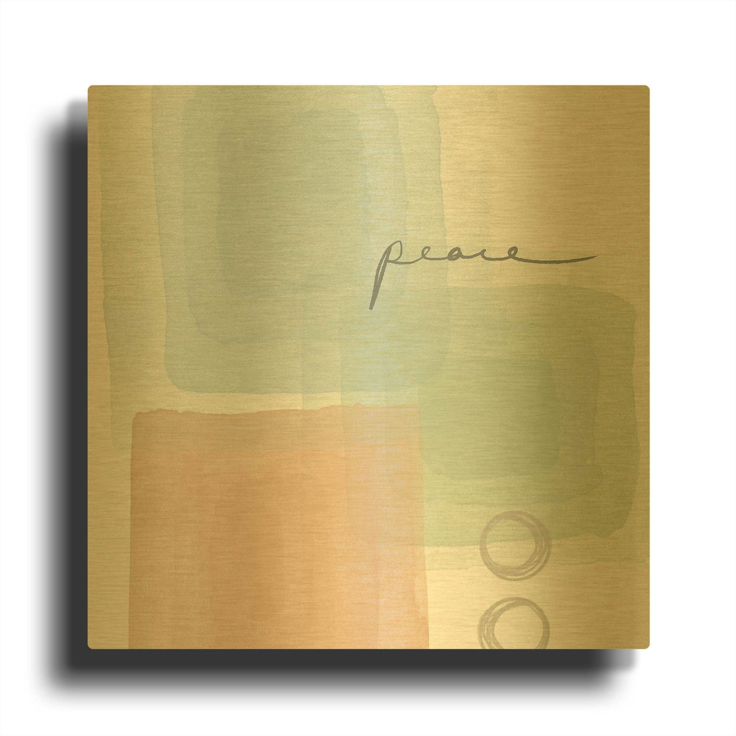 'Peace' By Linda Woods Gold Metal Wall Art