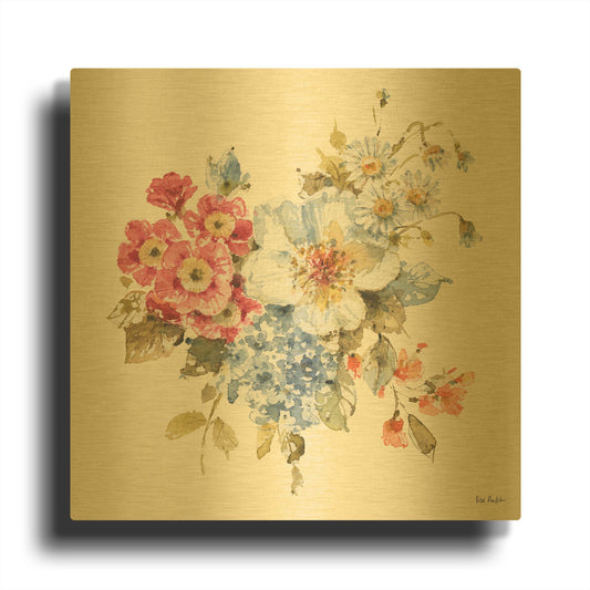 'Summer Garden VI' By Lisa Audit Gold Metal Wall Art
