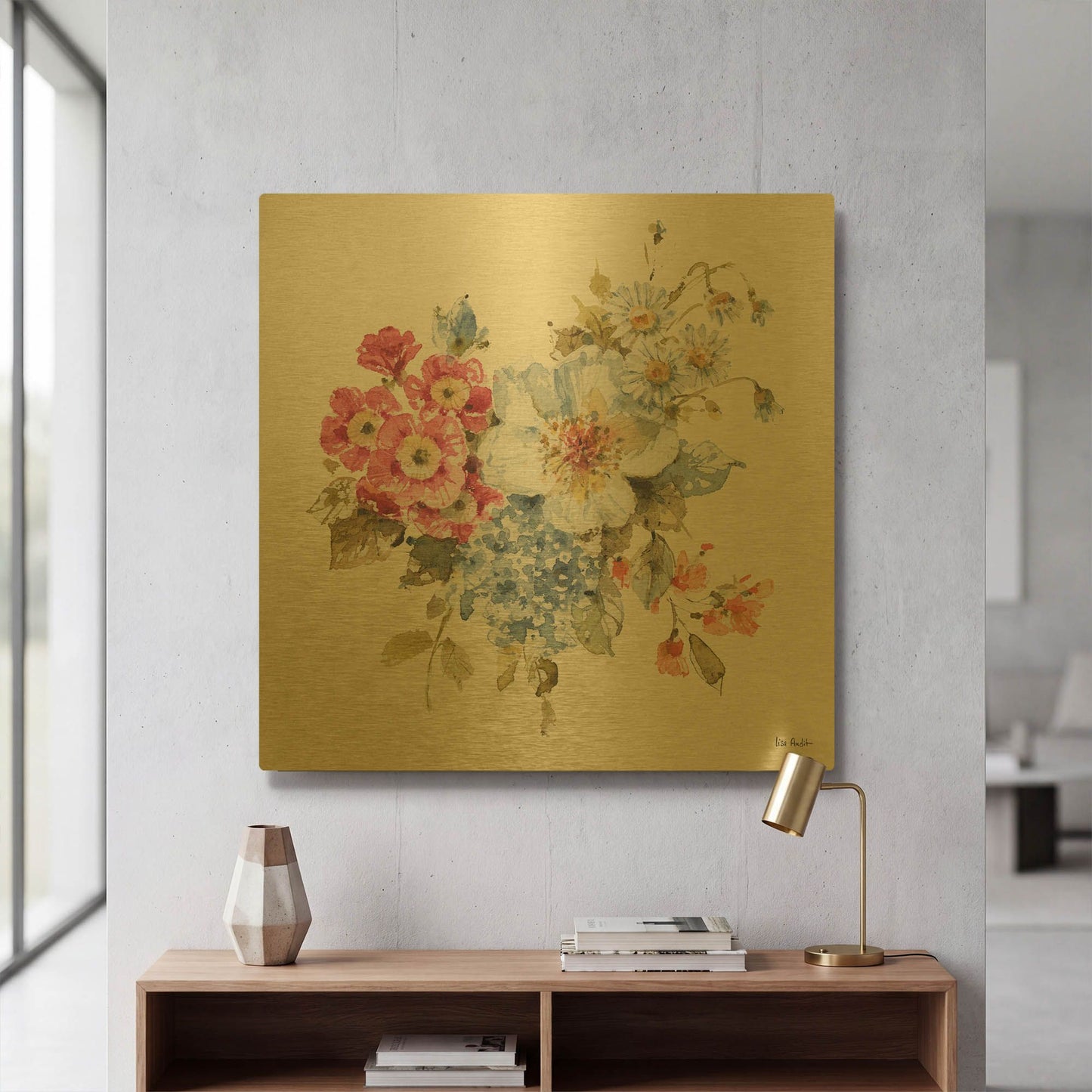 'Summer Garden VI' By Lisa Audit Gold Metal Wall Art