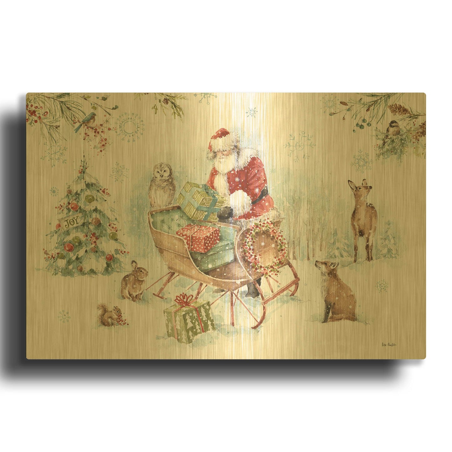 'Magical Holidays I' By Lisa Audit Gold Metal Wall Art