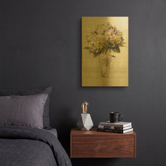 'Marche De Fleurs Bouquet' By Lisa Audit Gold Metal Wall Art