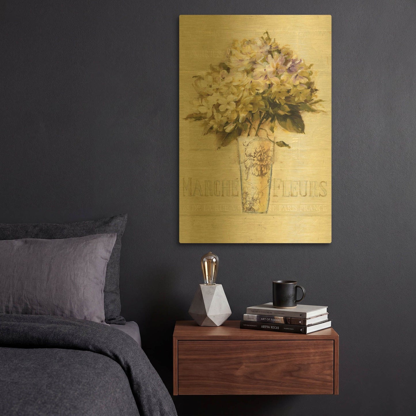 'Marche De Fleurs Bouquet' By Lisa Audit Gold Metal Wall Art