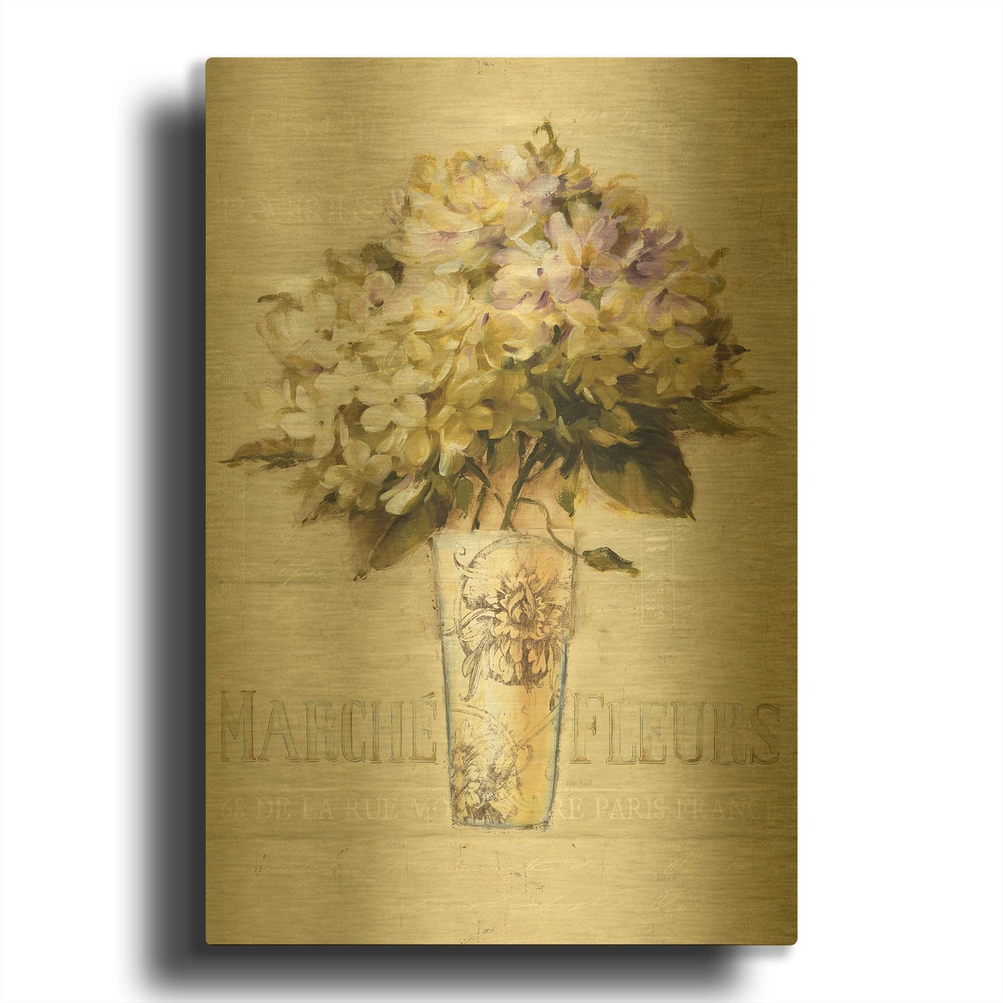 'Marche De Fleurs Bouquet' By Lisa Audit Gold Metal Wall Art