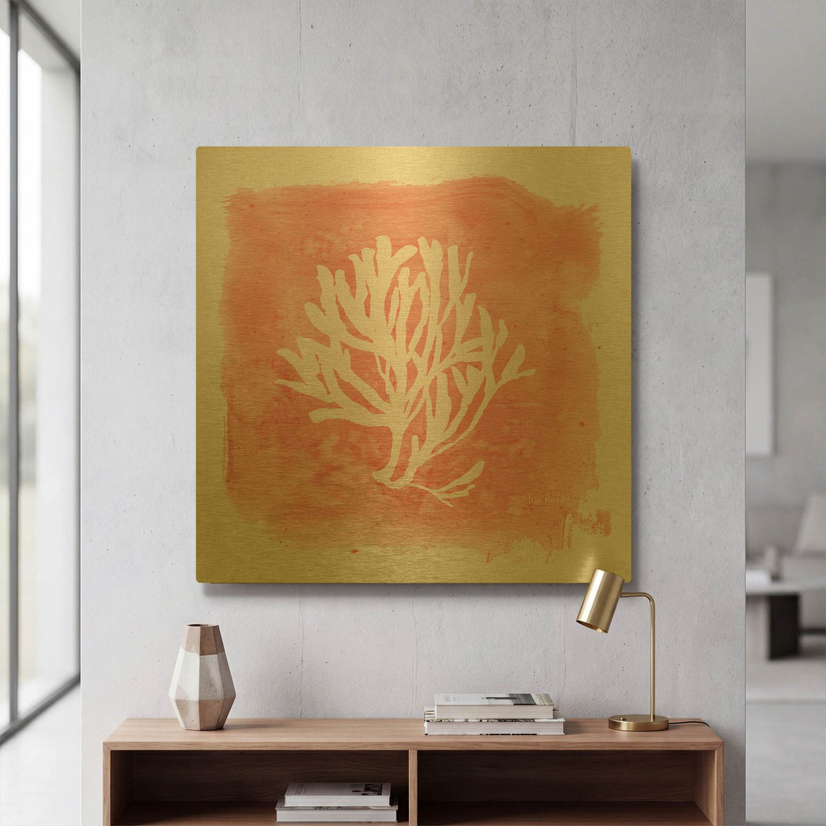 'Water Coral Cove III' By Lisa Audit Gold Metal Wall Art