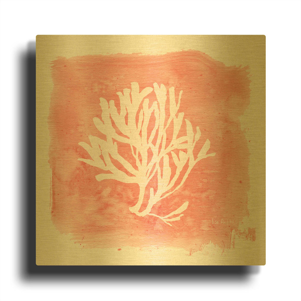 'Water Coral Cove III' By Lisa Audit Gold Metal Wall Art
