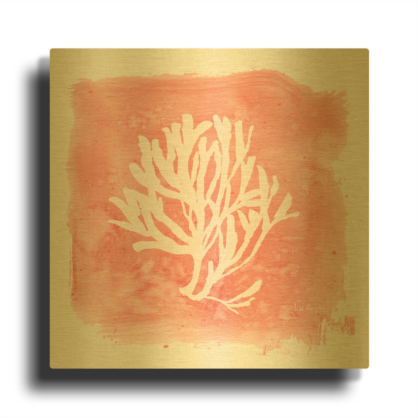 'Water Coral Cove III' By Lisa Audit Gold Metal Wall Art