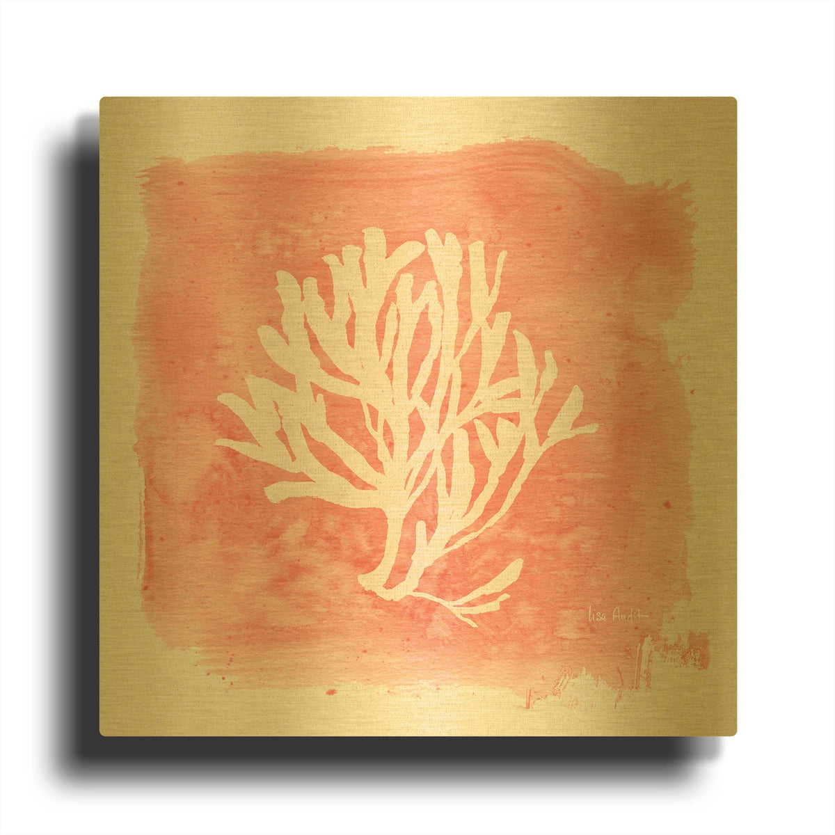 'Water Coral Cove III' By Lisa Audit Gold Metal Wall Art