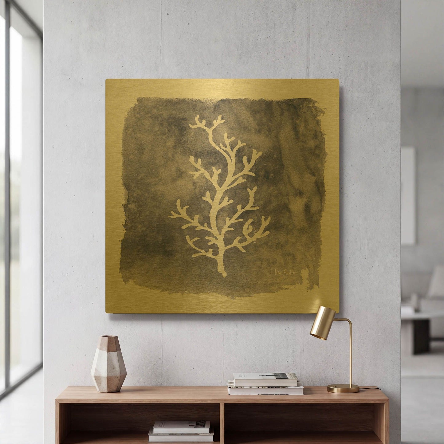 'Water Coral Cove IV' By Lisa Audit Gold Metal Wall Art