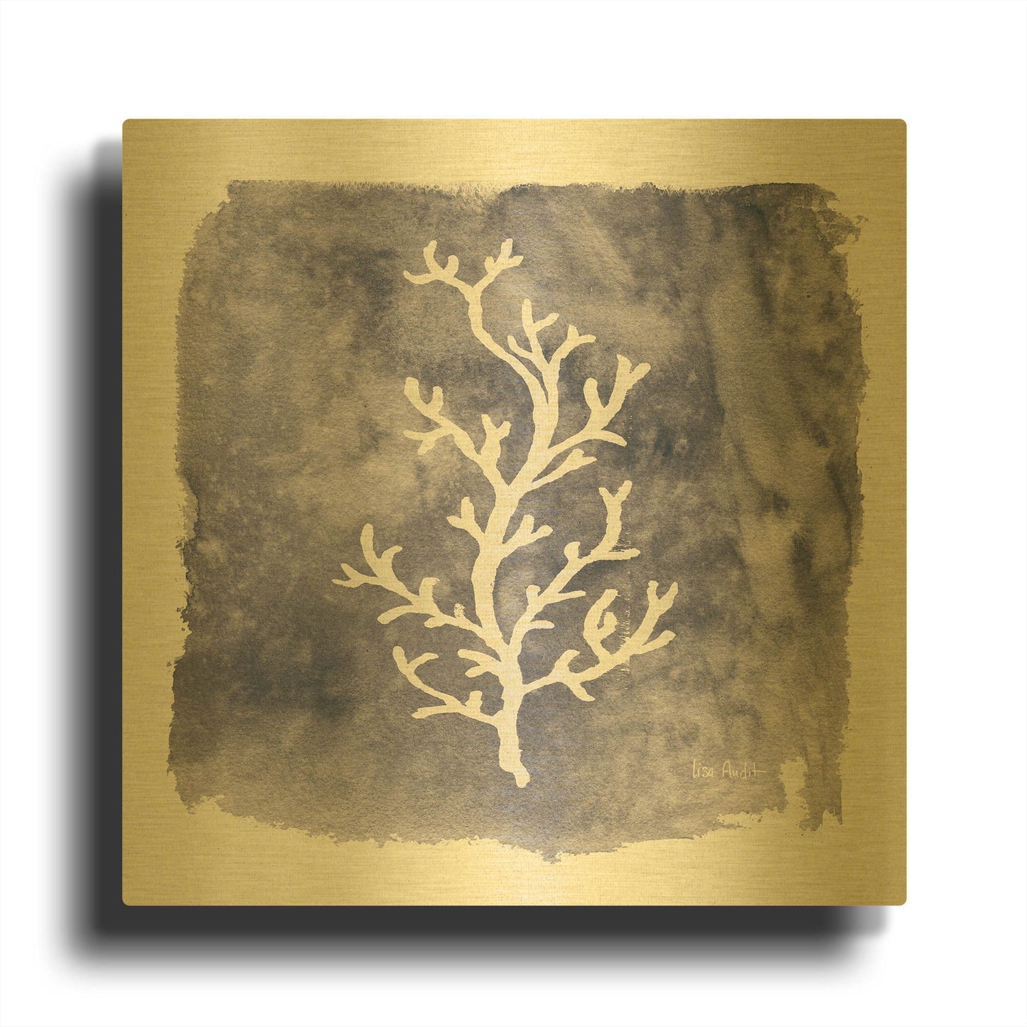 'Water Coral Cove IV' By Lisa Audit Gold Metal Wall Art