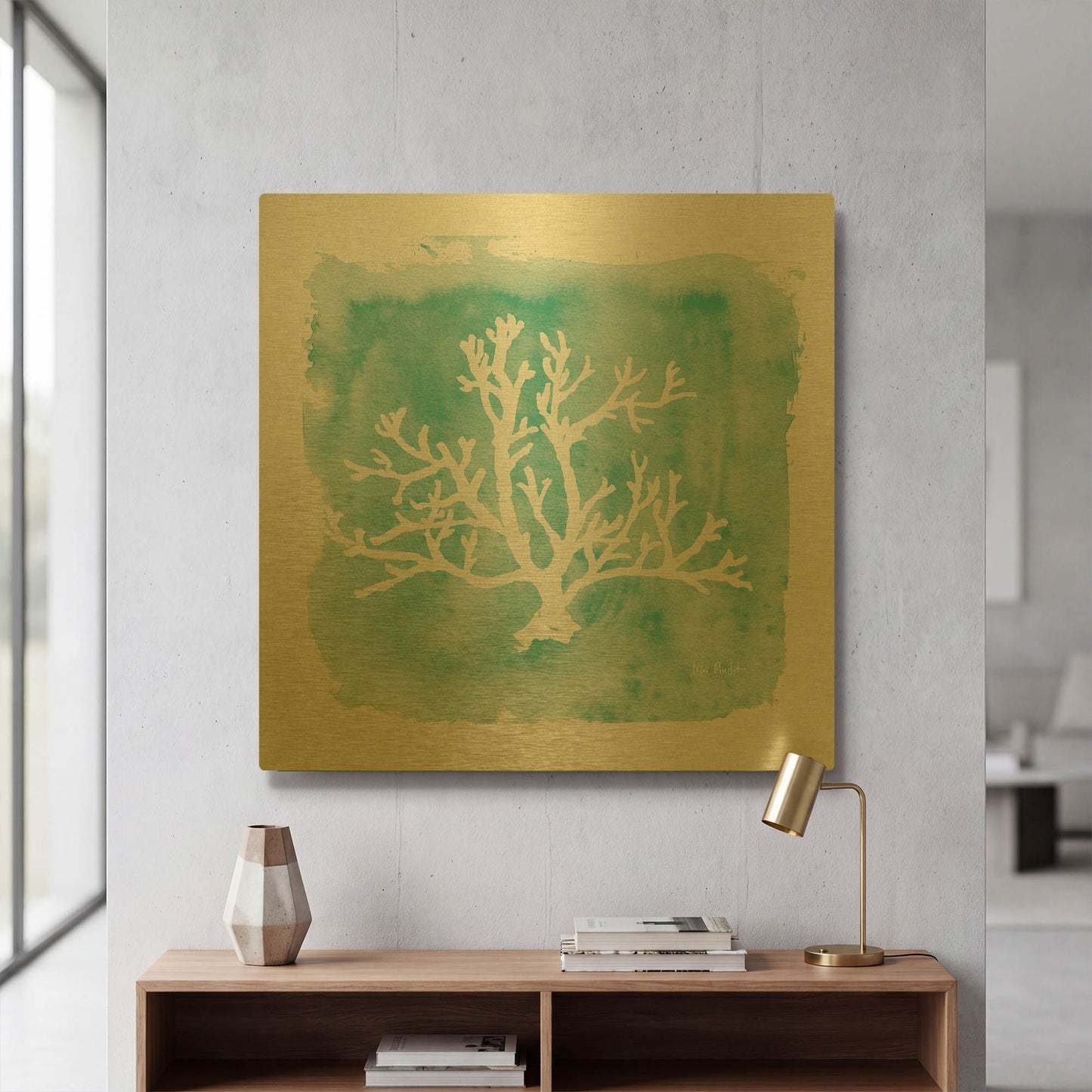 'Water Coral Cove V' By Lisa Audit Gold Metal Wall Art