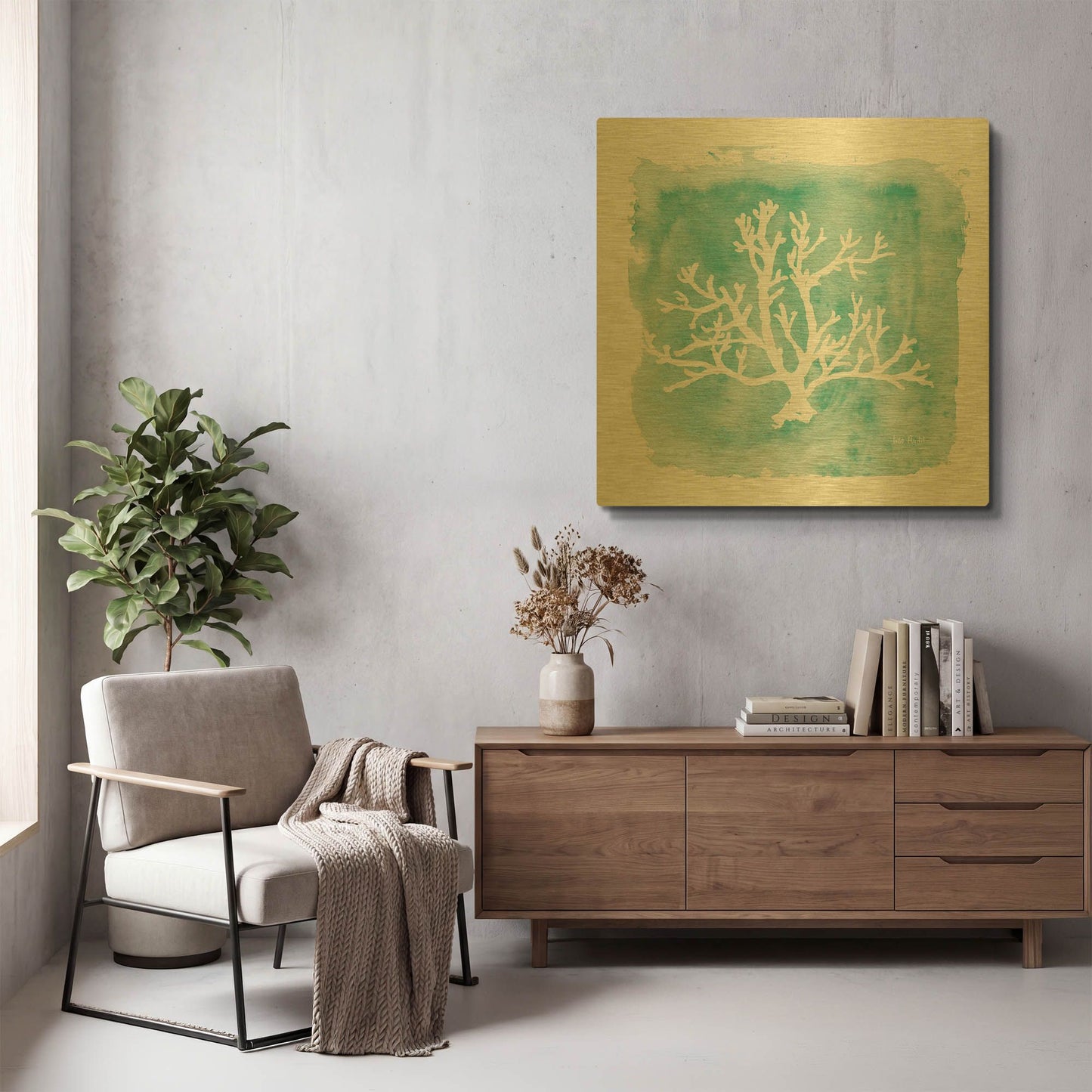 'Water Coral Cove V' By Lisa Audit Gold Metal Wall Art
