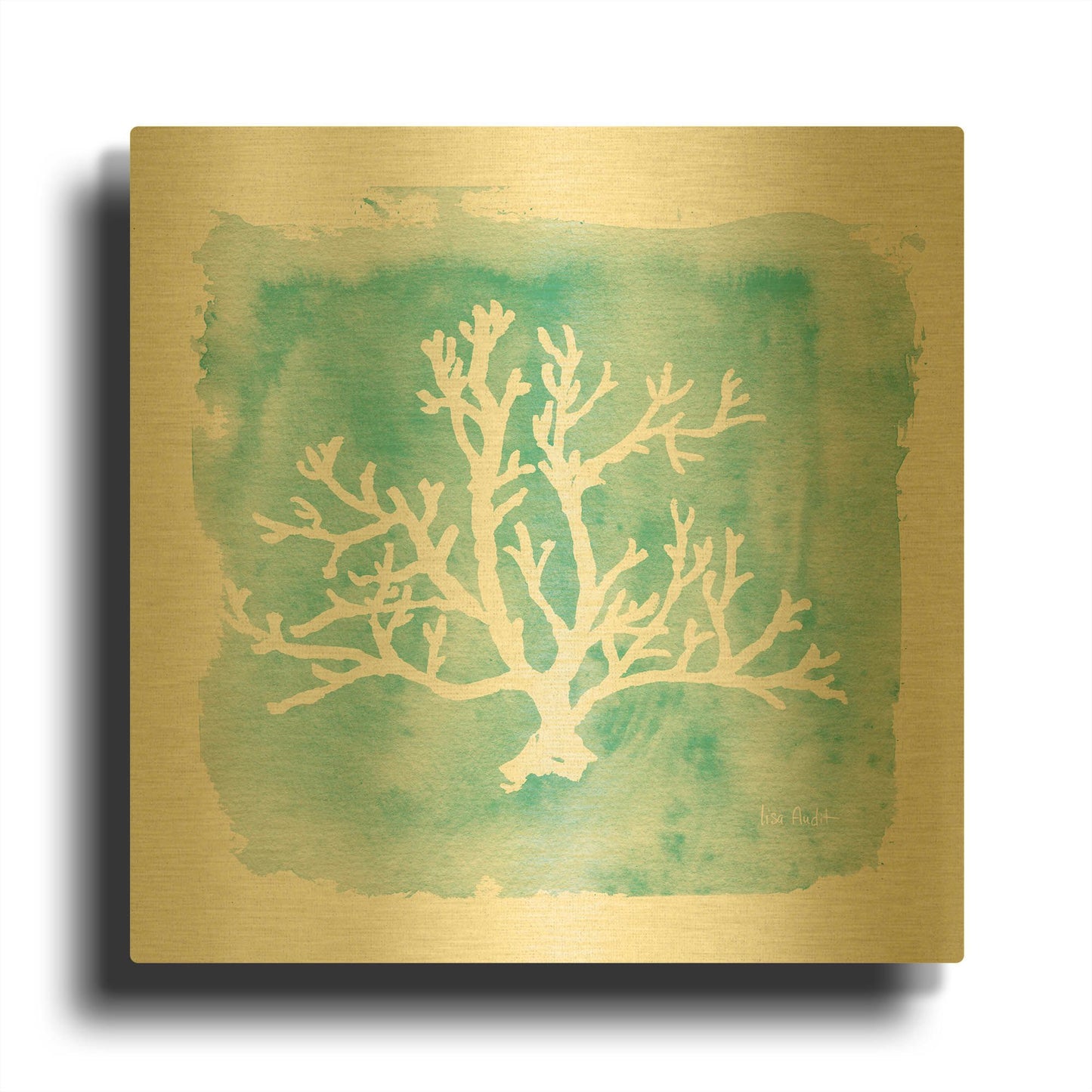 'Water Coral Cove V' By Lisa Audit Gold Metal Wall Art