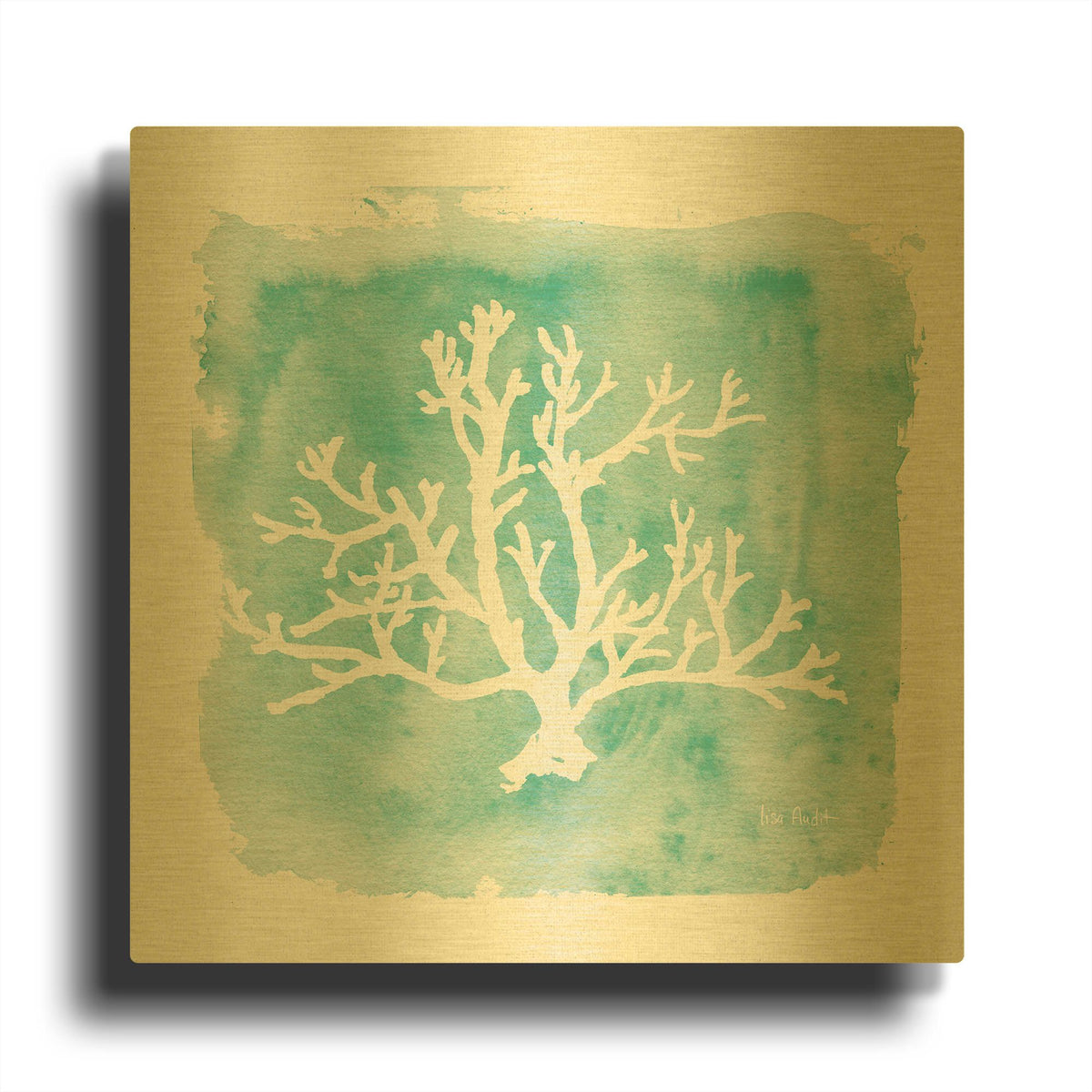 'Water Coral Cove V' By Lisa Audit Gold Metal Wall Art