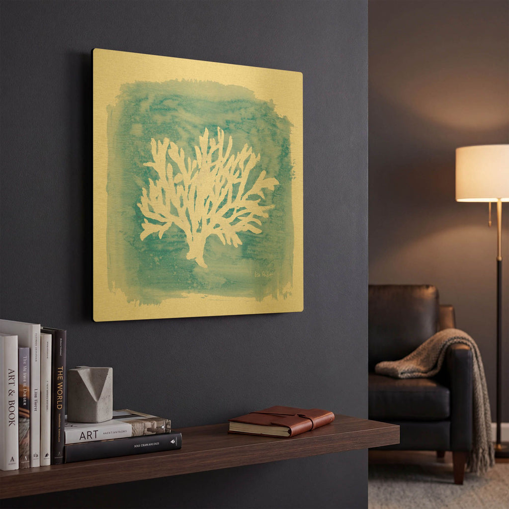 'Water Coral Cove VI' By Lisa Audit Gold Metal Wall Art