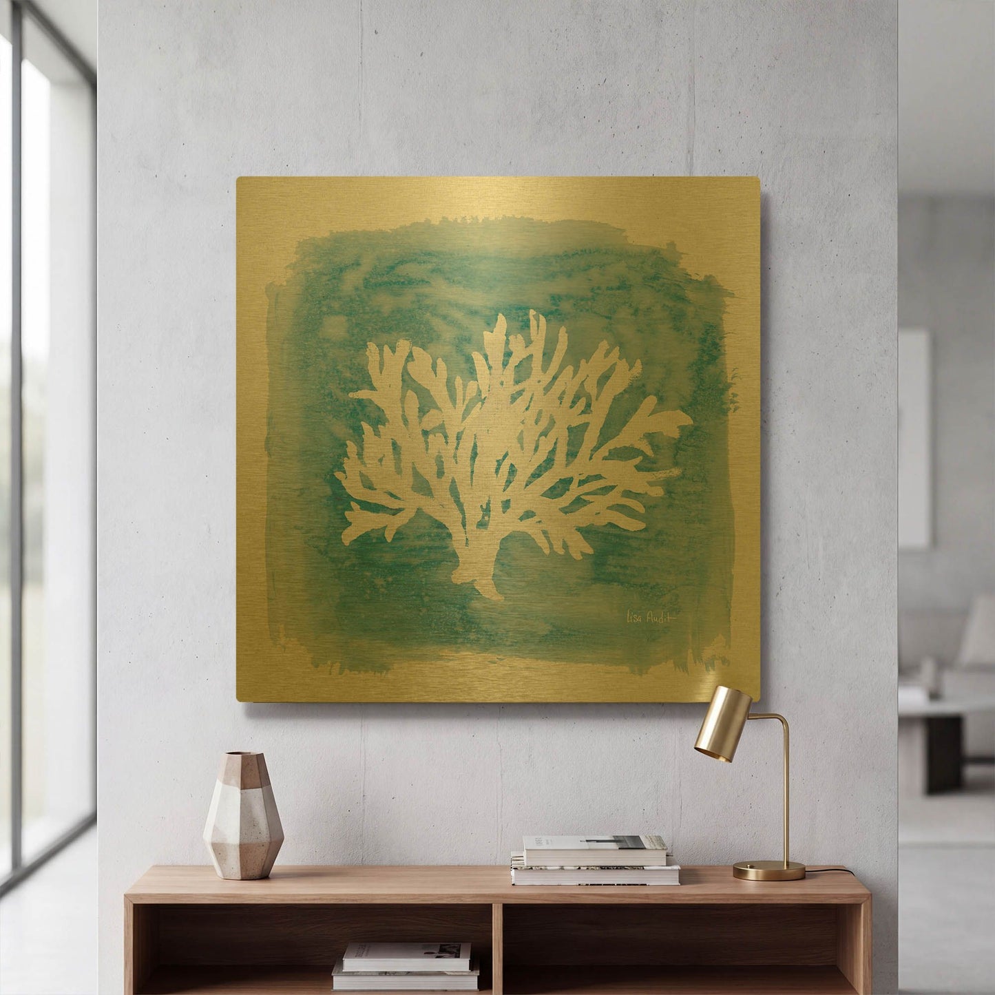'Water Coral Cove VI' By Lisa Audit Gold Metal Wall Art