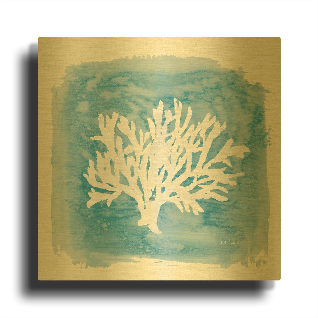 'Water Coral Cove VI' By Lisa Audit Gold Metal Wall Art
