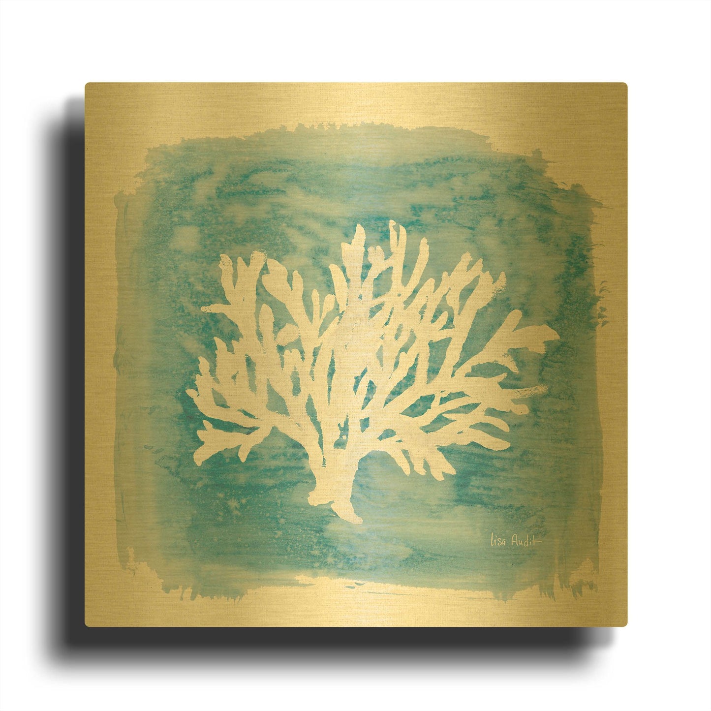 'Water Coral Cove VI' By Lisa Audit Gold Metal Wall Art