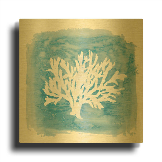 'Water Coral Cove VI' By Lisa Audit Gold Metal Wall Art