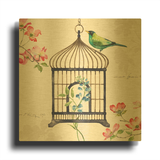 'Dogwood Garden VI' By Lisa Audit Gold Metal Wall Art