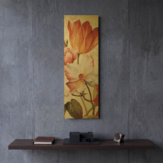 'Poesie Florale Panel I' By Lisa Audit Gold Metal Wall Art