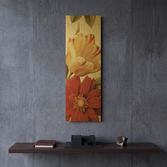 'Poesie Florale Panel II' By Lisa Audit Gold Metal Wall Art