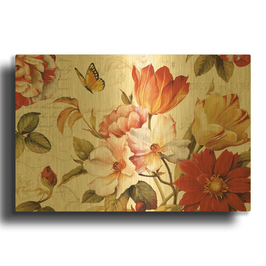 'Poesie Florale III' By Lisa Audit Gold Metal Wall Art