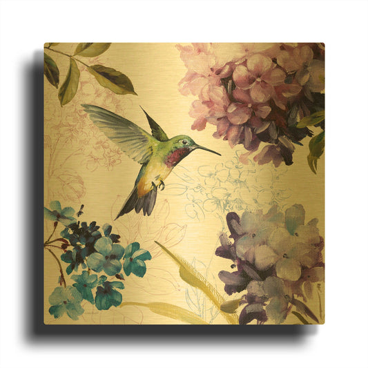 'Spring Nectar II' By Lisa Audit Gold Metal Wall Art