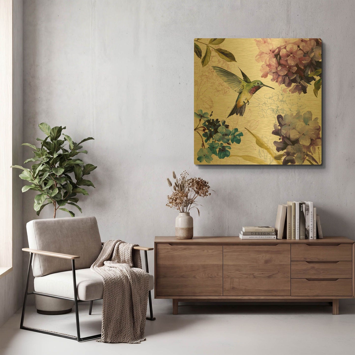 'Spring Nectar II' By Lisa Audit Gold Metal Wall Art