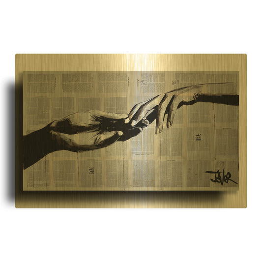 'Adam Eve' By Loui Jover Gold Metal Wall Art