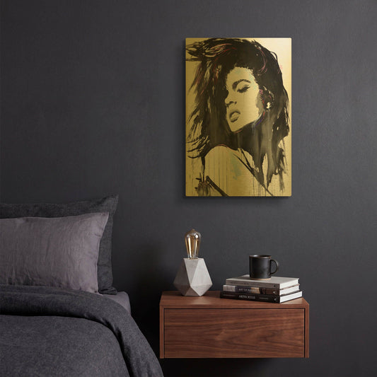 'Aztec Heart' By Loui Jover Gold Metal Wall Art