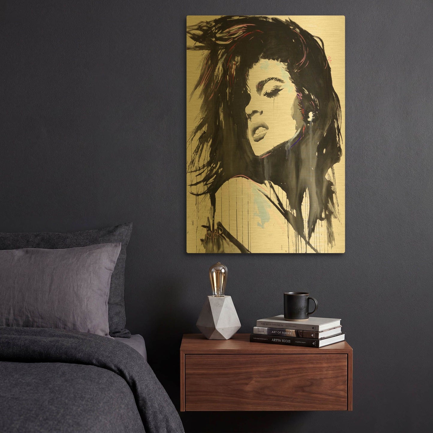 'Aztec Heart' By Loui Jover Gold Metal Wall Art