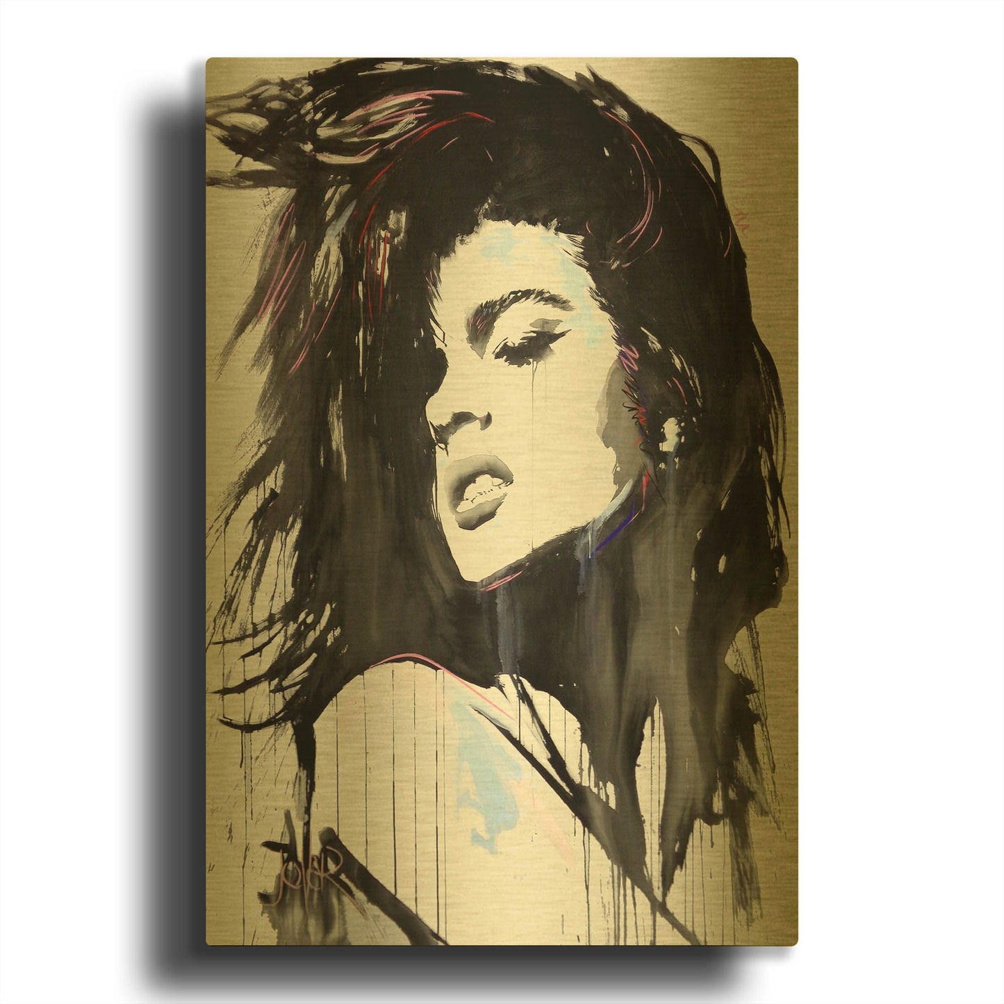 'Aztec Heart' By Loui Jover Gold Metal Wall Art
