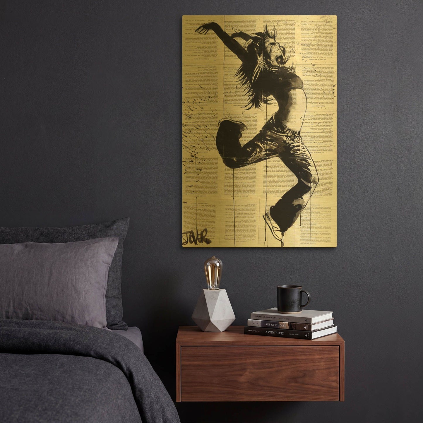 'Energy' By Loui Jover Gold Metal Wall Art