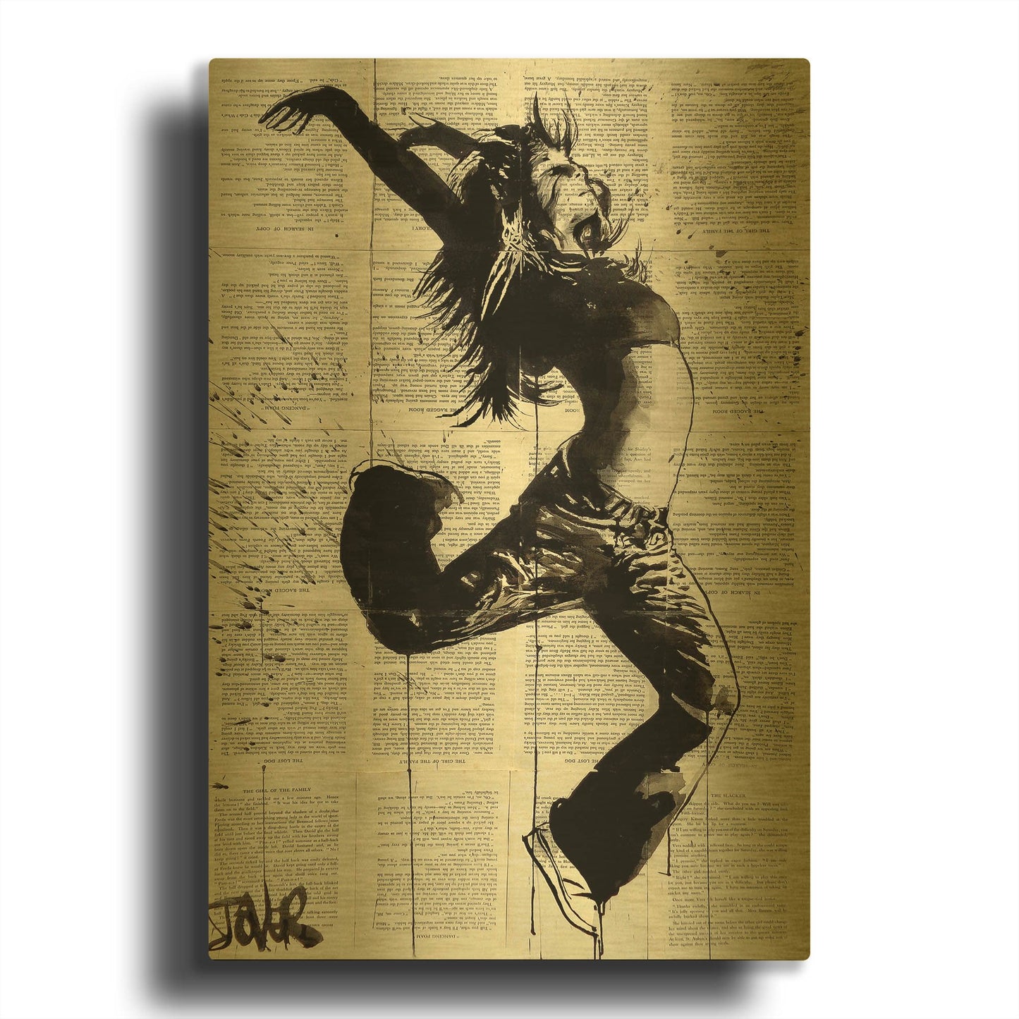 'Energy' By Loui Jover Gold Metal Wall Art
